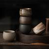 Handmade Stone Pottery Tea Cup Japanese Wabi Aesthetics Unique Texture Imperfection Coffee Dessert Cup Desk Decor