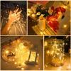 10Pcs/lot Battery Included LED Copper Wire String Lights 2M 20LEDs Christmas Garland Fairy Lights For Party Wedding DIY Decor
