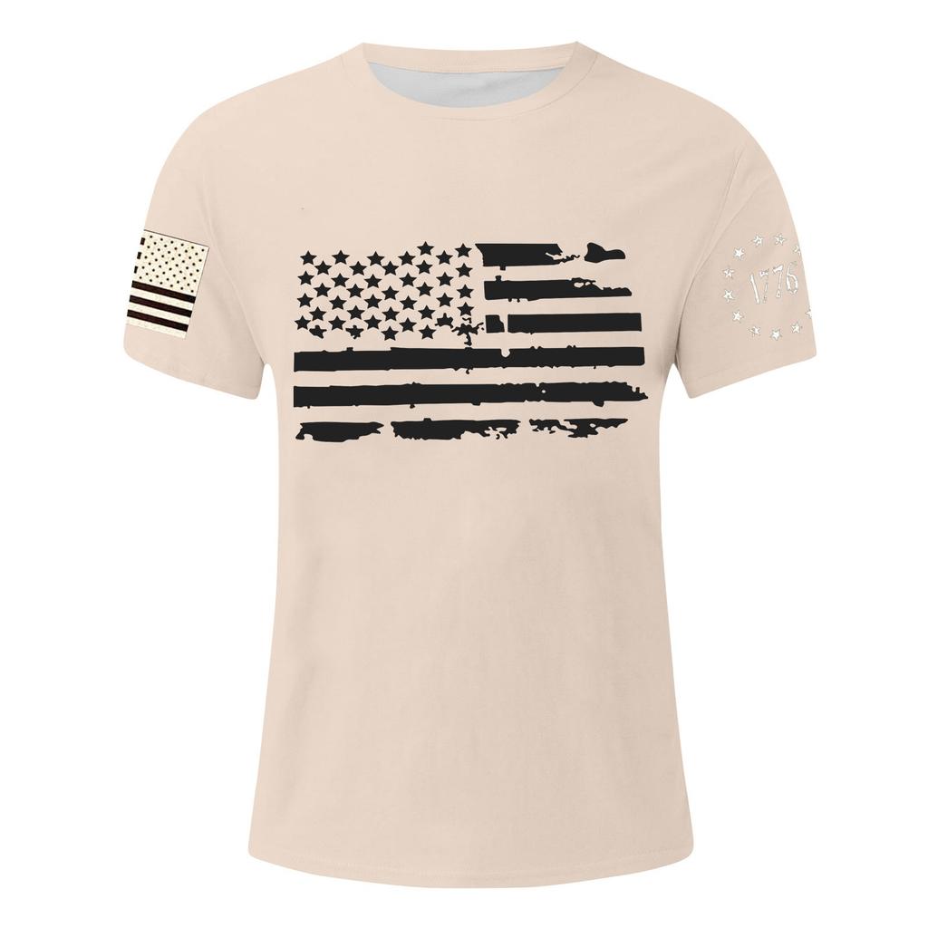 Men's Independence Day Printed T-Shirt Men's Loose Casual Short Sleeve Top