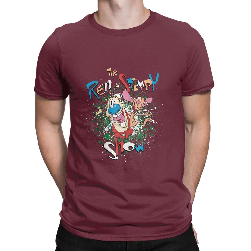 The rRen Stimpy Show Vintage Paint Splatter Logo Graphic 100 Cotton TShirt The rRen Stimpy Show Tops Tees For Unisex
