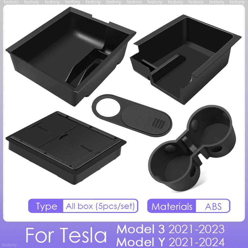 Storage Box for Tesla Model Y -2024 Accessories Center Console Trays for Tesla Model 3 Highland 2024 Hidden Box Webcam Cover