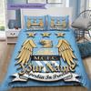 Manchester City F Custom Name Pattern Bedding Quilt Set Quilt Cover Pillowcase Home Birthday Gift(1 * duvet cover + 2 * pillowcase, without core)