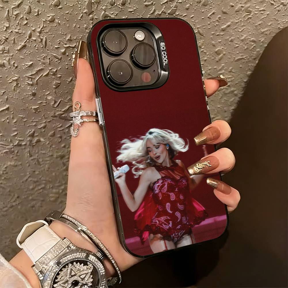 Чехол для телефона S-Sabrina C-Carpenter для iPhone 17,16,15,14,13,12,11 Plus,Pro Max,XS, Цветной Серебристый Черный Чехол
