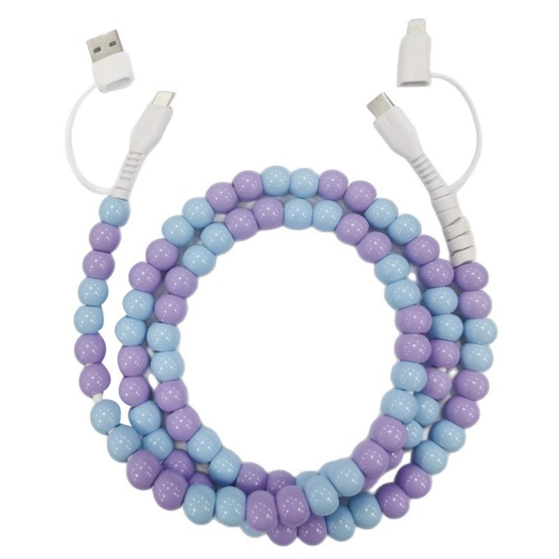 Usb C Beaded Cable Fast Charging Multifunctional Charger Cable Type C Beaded Charger High-Quality Cable Stars Beads Charging For