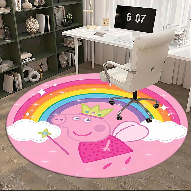 Peppa Pig Fairy Costume,Rainbow Magic Wand Chair mat Round Rug Office carpet, Non slip, Suitable for Living Rooms, Bedrooms decor.1205140a