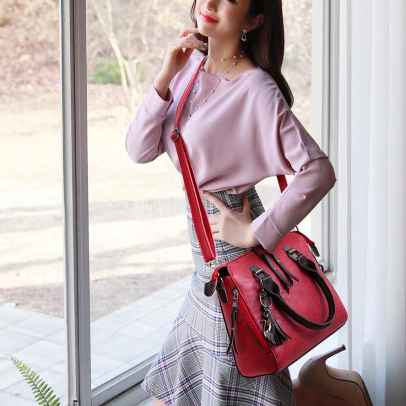 Fashion Handbag, Luxury, Solid Color, Female, Vintage, Designer Handbags, Four-piece, Shoulder Bag