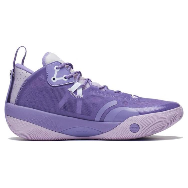Li Ning Wade Shadow 3 Амортизирующие Скользкие Устойчивые к истиранию Низкие Баскетбольные Кроссовки Мужские Пыльно-фиолетовые ABPS041-5