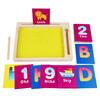 1 Set Kids Sand Tray Toy with Cards Pen Wooden Blocks Preschool Number Letter