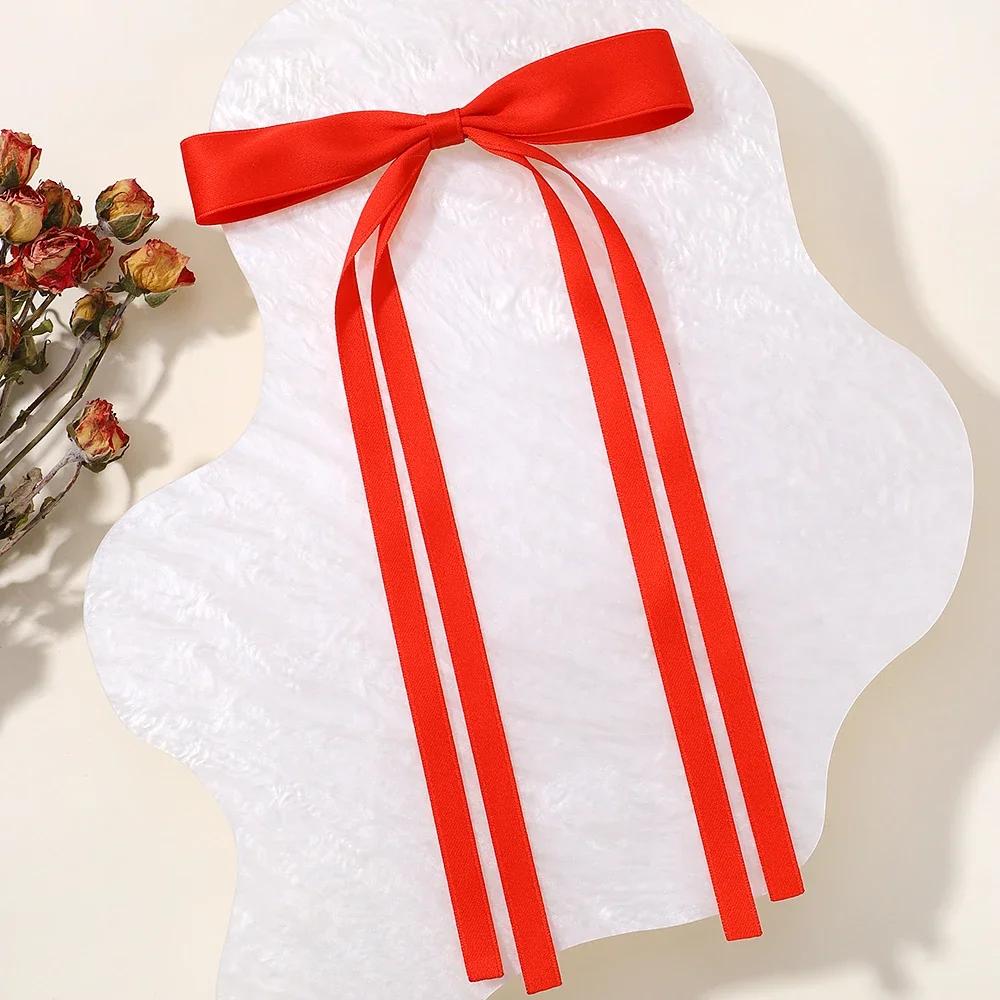 2 шт./лот лента бант повязка на голову длинная кисточка милая заколка для волос женские аксессуары для волос головные уборы для вечеринок для девочек боковые зажимы