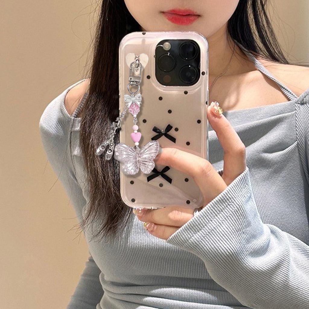 Cute Butterfly Ballet Shoes Keychain Pendant Bag Phone Pendant Women Backpack Handbag Charm Lovely Hanging Decoration