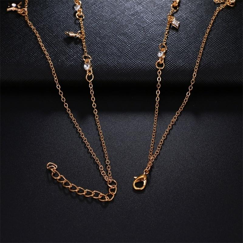 Очарование модное золотое блестящее стразы, звезда, полумесяц, очаровательное колье, ожерелье, женские украшения, подарки