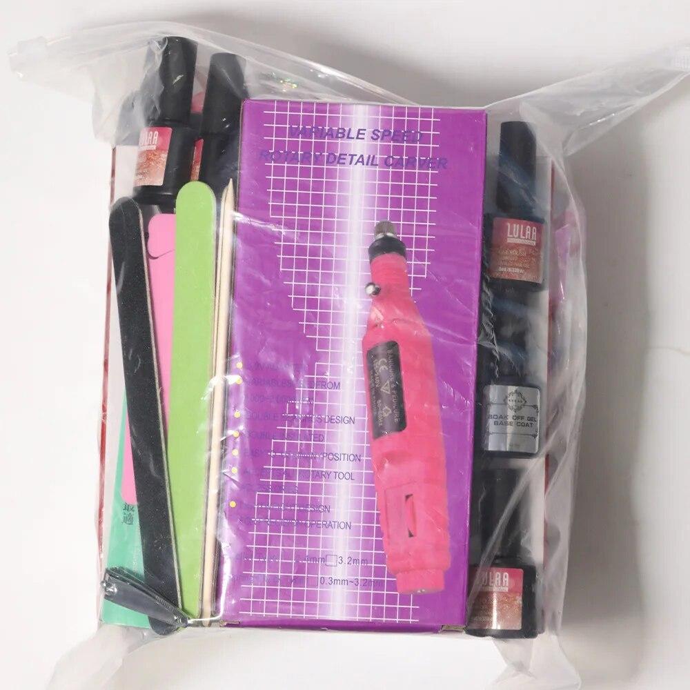 1 комплект гель-лака для ногтей, аксессуары для ногтей с УФ-светодиодной лампой, расширенный клей, пинцет для дизайна ногтей, инструменты для маникюра, кристалл