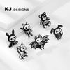Kenjie Dead Cute Halloween Black & White Drip Oil Novelty Brooch