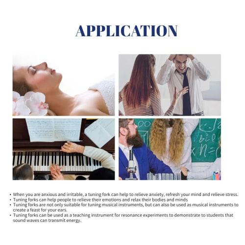 Walfront Resonant Tuning Fork with Resonator Box, Set of 2, 1 Tuning Fork and 1 Tuning Fork Knocker, 45# Carbon Steel, 440Hz, Vibration Experimental D