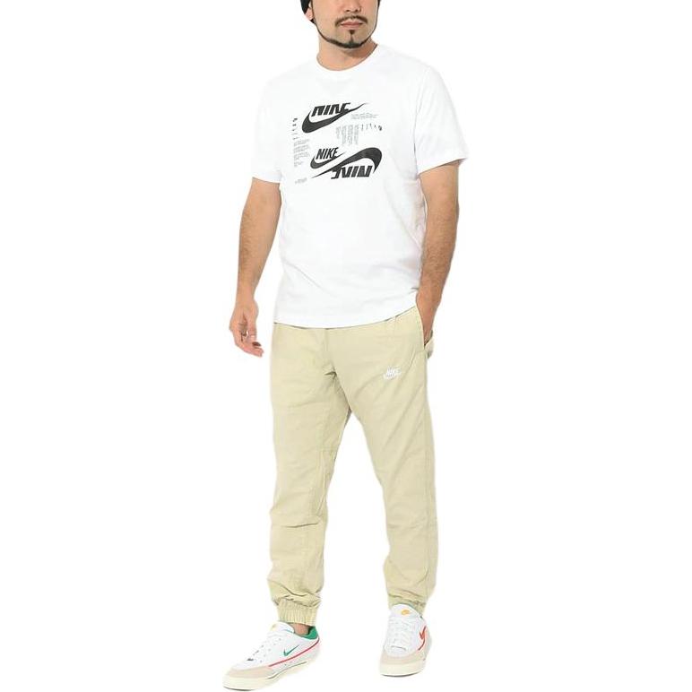 Nike T Shirts Men's White Crew Neck Moderate Straight Fit DR7816-100