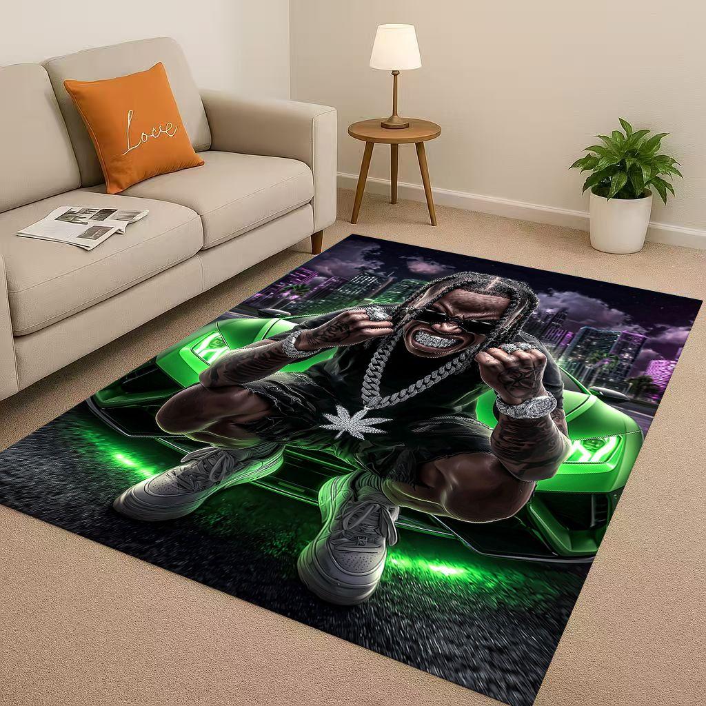 27 Style Top Hip Hop Rapper Star Cartoon Art Living Room Non-Slip Area Rug Carpet for Bedroom Playroom Sofa,Home Decor Doormat