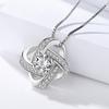 New Fashion Whirlwind Four-leaf Clover Necklace European and American Style S925 Silver Clavicle Chain Cubic Zirconia Jewelry