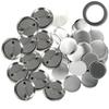Chandini Badge Parts, 44mm, 100 Pieces with Washers, Made of Film, Tin Shell, Matte, Pinback, Making Kit, Handmade, for Badge Making Machines