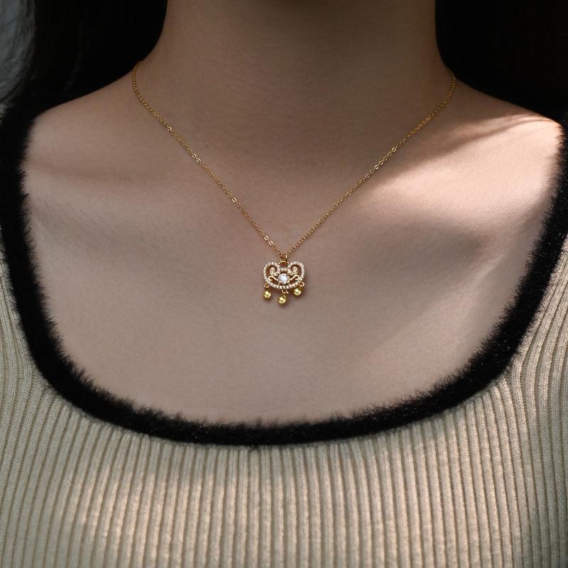 Ожерелье с замком Ruyi из циркония, легкая роскошь, высокого качества, китайский стиль, новая китайская ключичная цепочка, женская