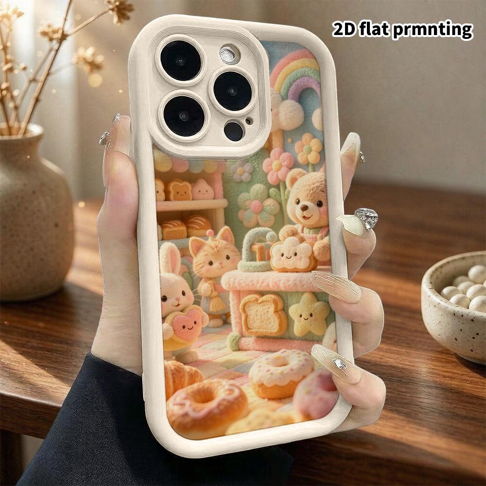 Phone Case: 2D flat, fits iPhone 18, 17, 16, 15, 14, 13, 12Pro protective case, Animal Bakery, perfect Christmas and Halloween holiday gift