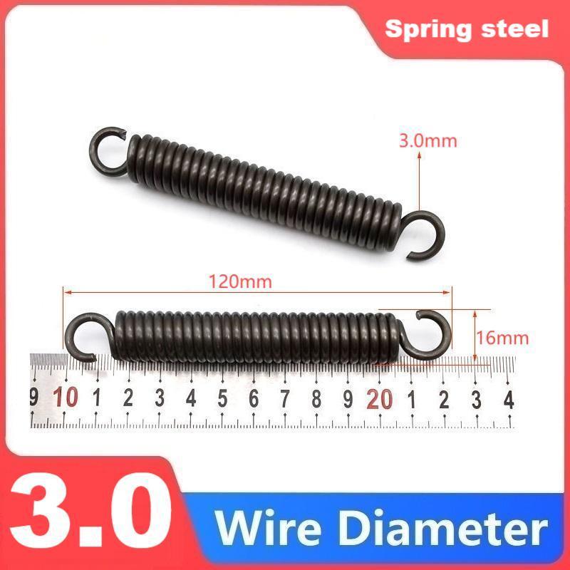 Spring Steel Single Hook Spring Tension Spring Wire Dia 3.0mm Outer Dia 16/20/25mm Length 50/100/110/120/130/150/160/180/200/280
