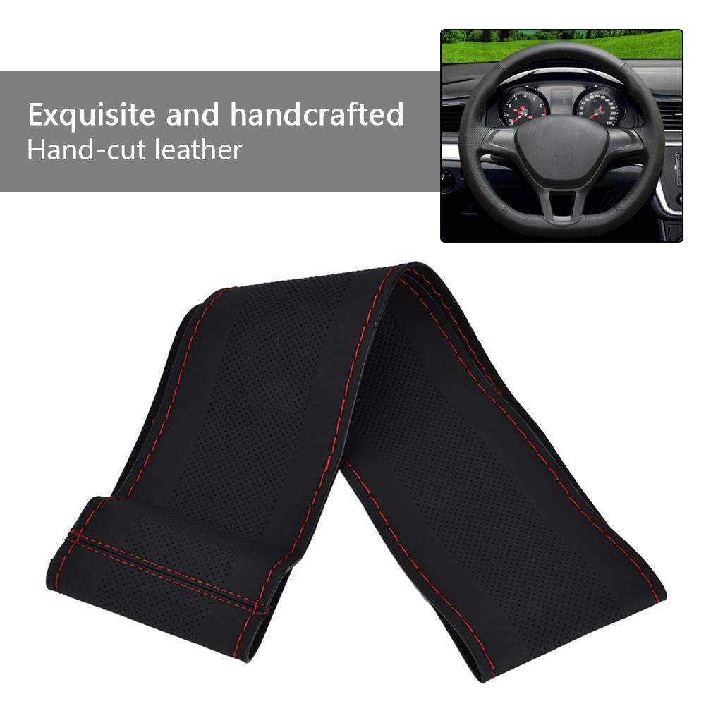 Универсальный автомобильный противоскользящий чехол на руль из натуральной кожи