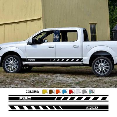 Наклейки на боковые двери пикапа для Ford F 150 Raptor, Графика для грузовика, Полосы на пороги, Декоративные наклейки, Виниловая накладка, Аксессуары для тюнинга авто