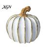 Thanksgiving Home Decor Fall Pumpkin Decor, White Gold Decorative Pumpkin, Resin Pumpkins Modern Ornament Figurine, Statues for Tabletop Centerpiece