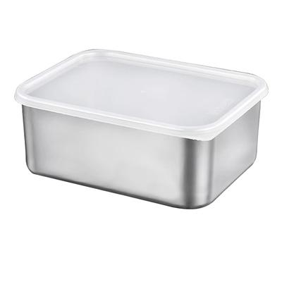 Контейнер для хранения продуктов с крышкой из нержавеющей стали 304, квадратный контейнер для обеда для холодильника на открытом воздухе