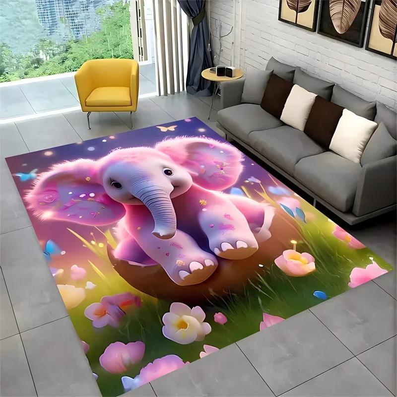 Elephant Pattern Floor Mats Door Decoration Home Living Room Floor Mats