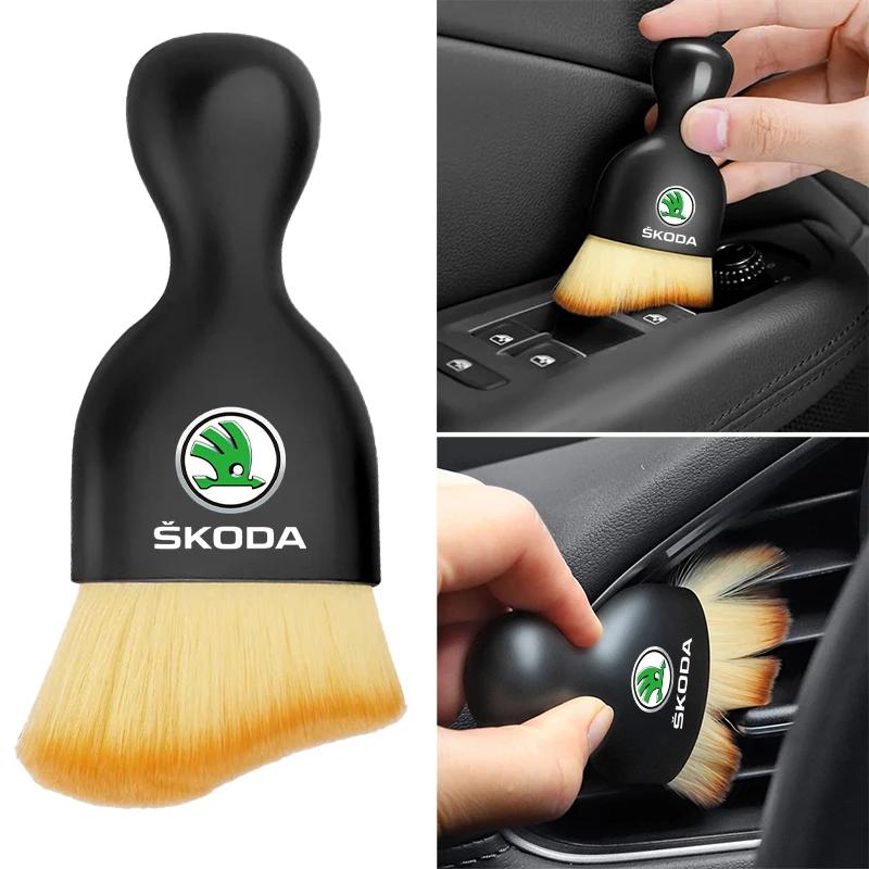 Car AC Brush for Air Outlet Crevices car clean Tool Compatible For Skoda Octavia Rapid Kodiaq Karoq Superb Fabia Kamiq VisionS