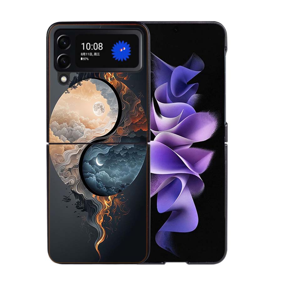 Баланс Стихий Вечный Инь-Ян Чехол для Телефона Для Samsung Z Flip 7 6 5G Galaxy Z Flip4 Z Flip5 Z Flip3 Чехол Черный Жесткий ПК