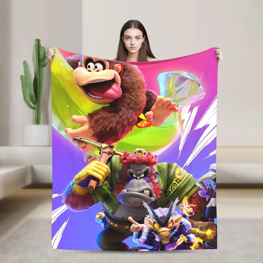 Donkey Kong Game Blankets Flannel Awesome Warm Throw Blanket for Bedspread Summer