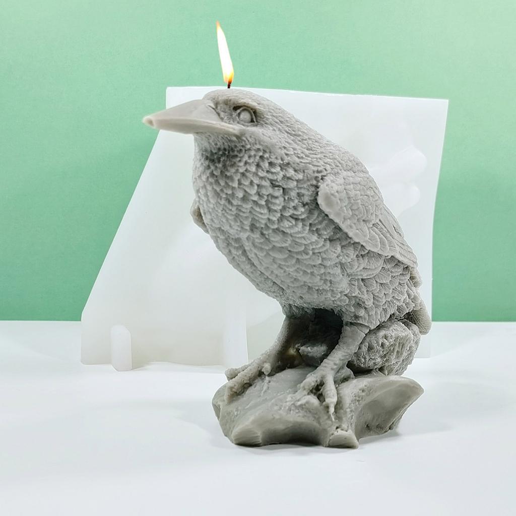 3D Crow Candle Molds Halloween Candle Moulds Silicone Molds Scented Candle Casting Molds for Halloween Decorations