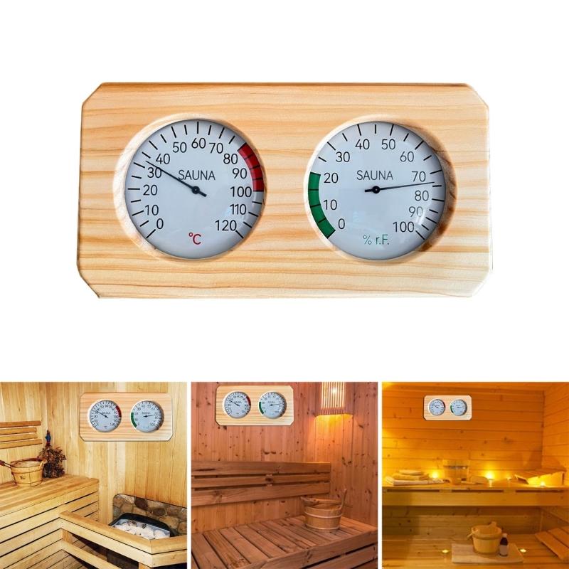Прочный деревянный гигрометр для сауны, термометр, датчики температуры и влажности, надежный мониторинг для любителей сауны