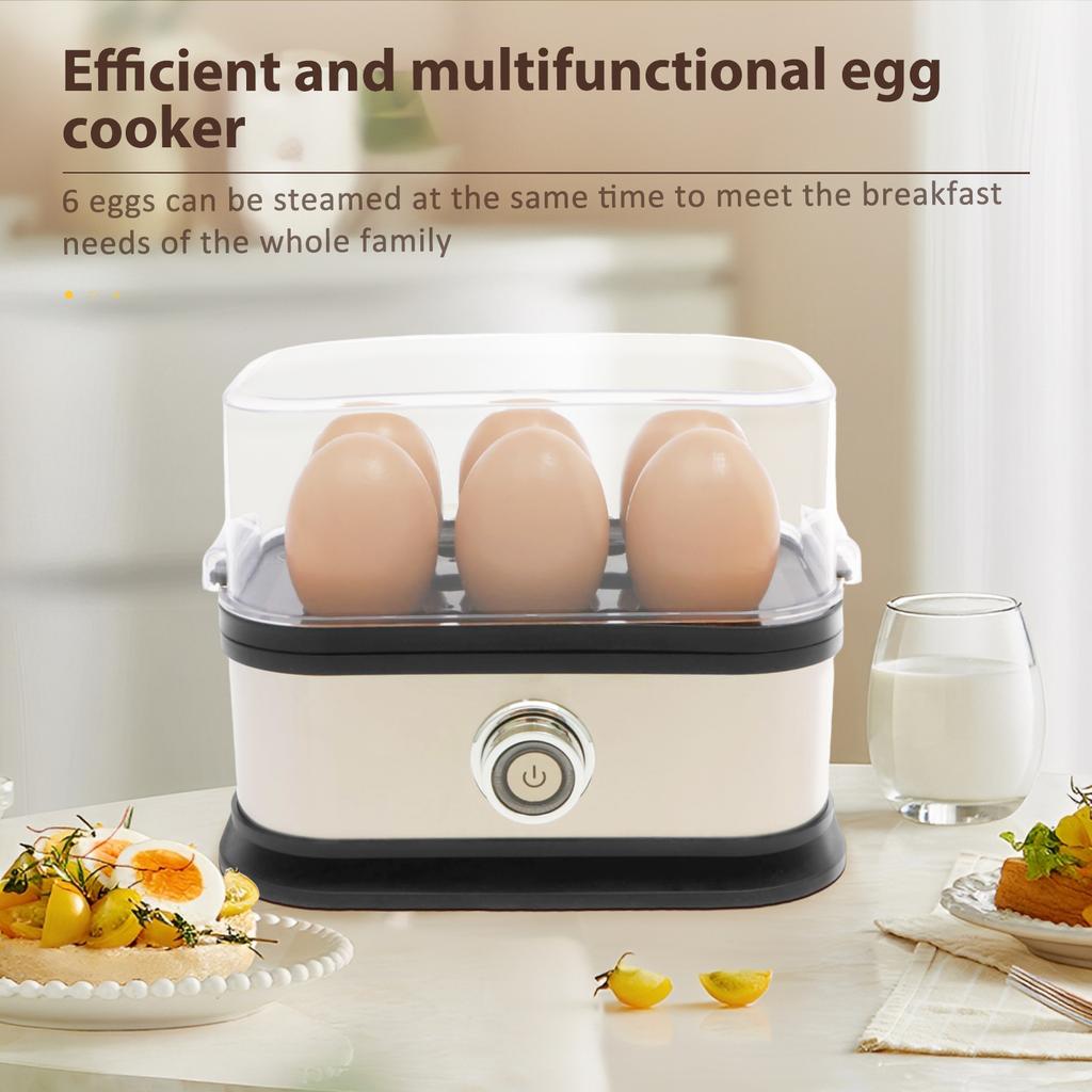 Electric Egg Cooker 6 Egg Capacity Eggs Boiling Machine Stainless Steel Electric Eggs Boiler US Steamer for Kitchen Accessories