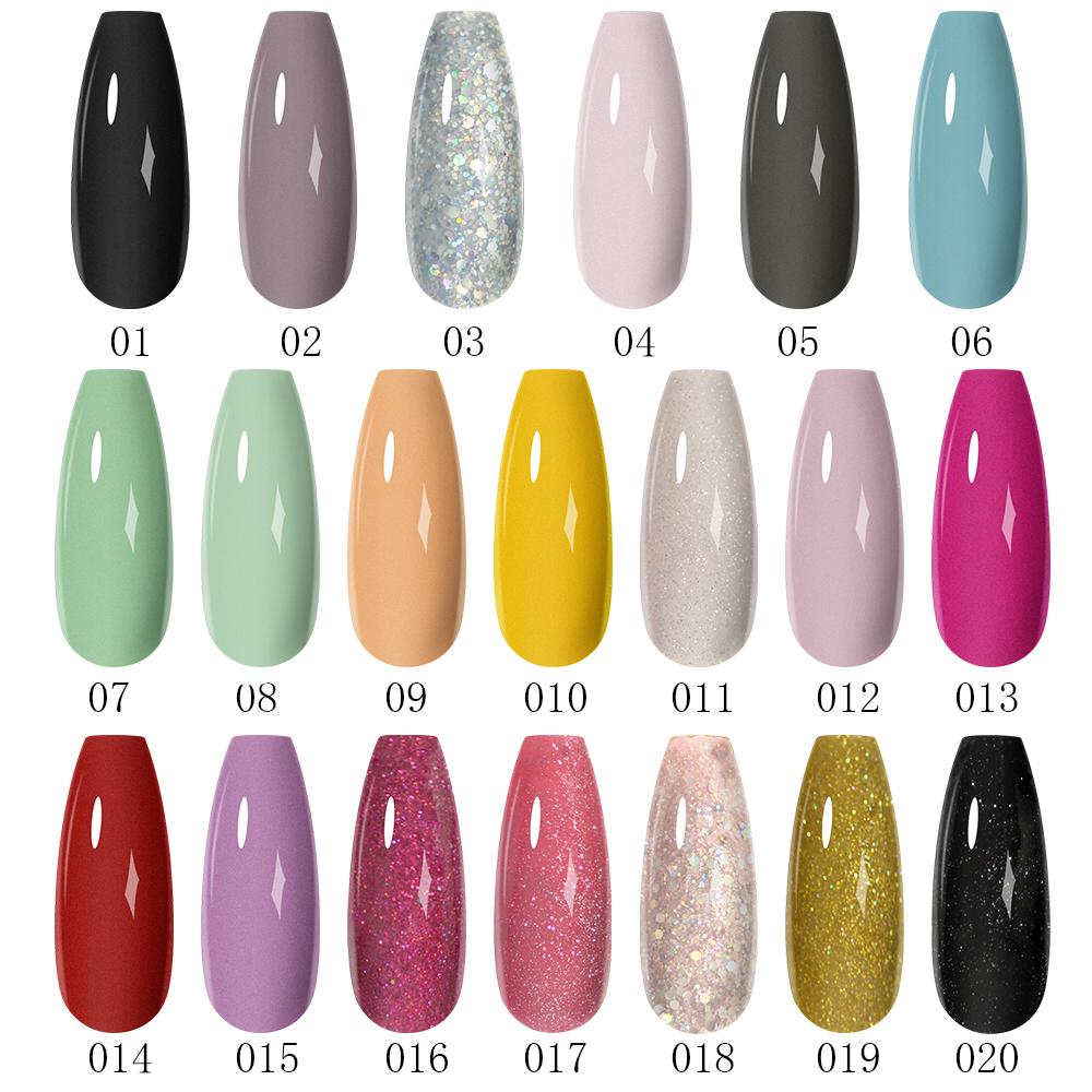 PHOENIXYNail Порошок для окунания, 20 цветов, пигментный порошок для ногтей, блестящий порошок для дизайна ногтей, акриловая пудра для маникюра без УФ-светодиодного лечения для ногтей