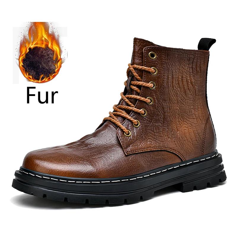 Модные мужские ботинки челси из высококачественной потрескавшейся кожи, зимние плюшевые ботильоны, дизайнерская роскошная повседневная деловая формальная обувь с высоким верхом