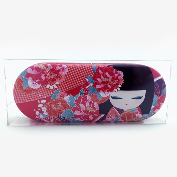Футляр для очков Kimmidoll с салфеткой для чистки в виде куклы Кокэси, (Хана)