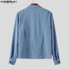 INCERUN Mens Oversized Long Sleeve Button Down Casual Loose Shirts
