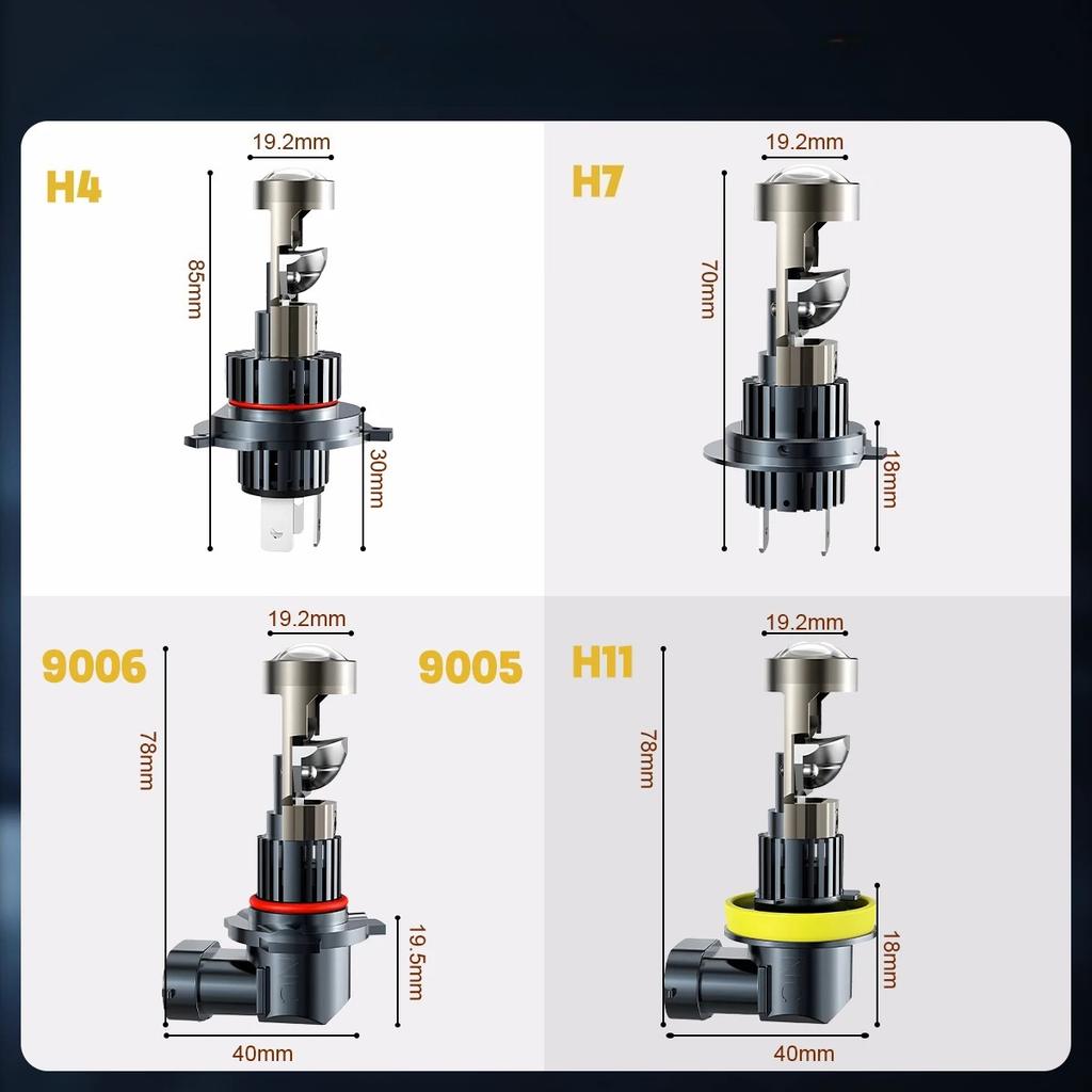 H7 Светодиодная линза Беспроводной светодиодный проектор 9005 9006 HB3 H11 HB4 Автомобильная фара Plug&Play Мини-линзовый проектор Противотуманная фара 2 шт.