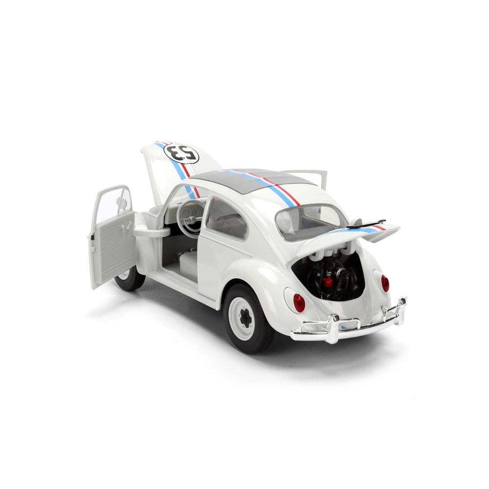 Jada Herbie Жук-любовь Volkswagen Beetle Hollywood Rides Литая модель автомобиля 1:24 с шинами Rack Toy