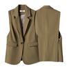 New Retro Stacked Suit Vest Jacket for Women French British Style V-neck Short Waistcoat Vest Outer Wear