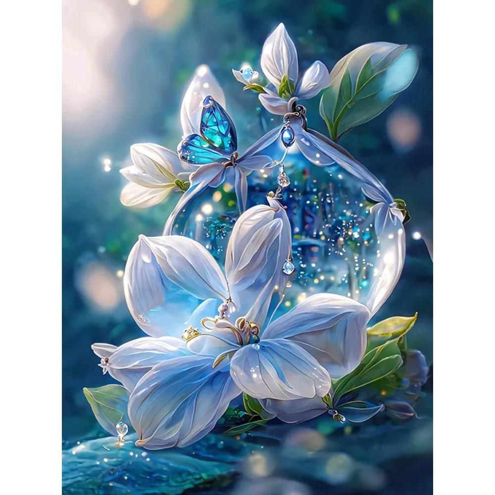 Алмазная картина, полная дрель, красивая круглая алмазная живопись, ручная работа, кои, синий цветок, животное, сделай сам, алмазная мозаика, картина, украшение для дома
