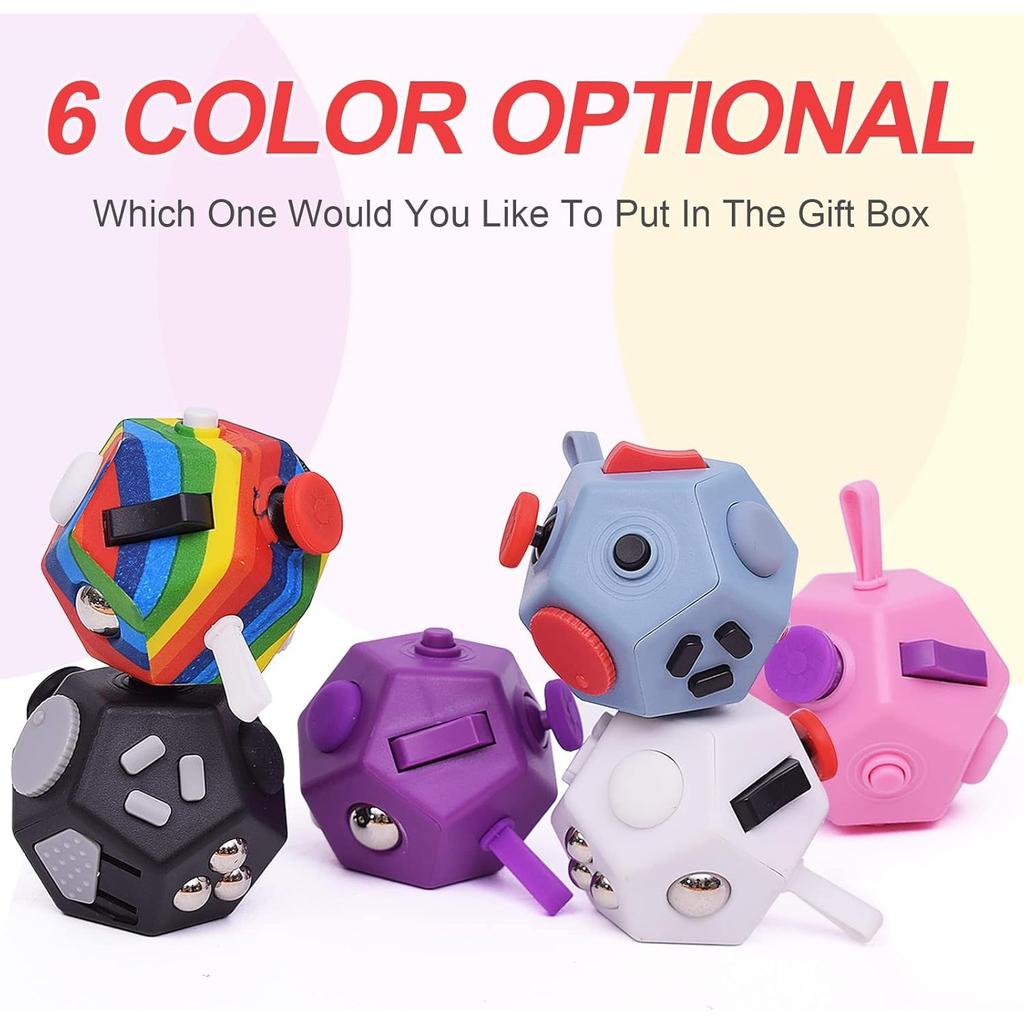 Маленькие игрушки-фиджет, 12-гранные кубические игрушки для детей и взрослых с тревогой, СДВГ, аутизмом и снятием стресса