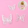 12Pcs Artificial Butterfly Birthday Cake Topper Golden 3D Butterflies Cupcake Toppers For Wedding Party Baking Dessert Decor