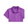 Polo Ralph Lauren SS22 Однотонная однобортная повседневная рубашка поло с коротким рукавом и вышитым логотипом, женские топы, фиолетовый WMPOKNINCU20314