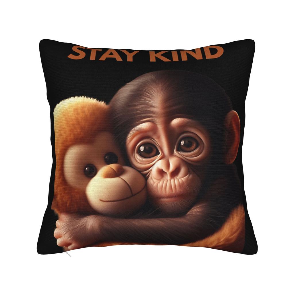 Punch Monkey Hug Stor Cute Baby Macaque Plush Toy Pillowcases Retro Trendy Pillow Case For Office Home Decor Comfy Pillow Cover