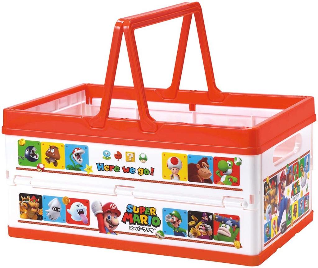 Skater Folding Storage Box Toy Box with Handle Stacking Basket Super Mario 38x25x19.5cm BWOT13-A