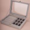 Большая пыленепроницаемая акриловая коробка для хранения и демонстрации ювелирных изделий с выдвижным ящиком для серег